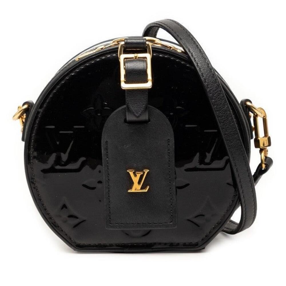 Louis Vuitton Monogram Vernis Boite Chapeau Shoulder Bag Black